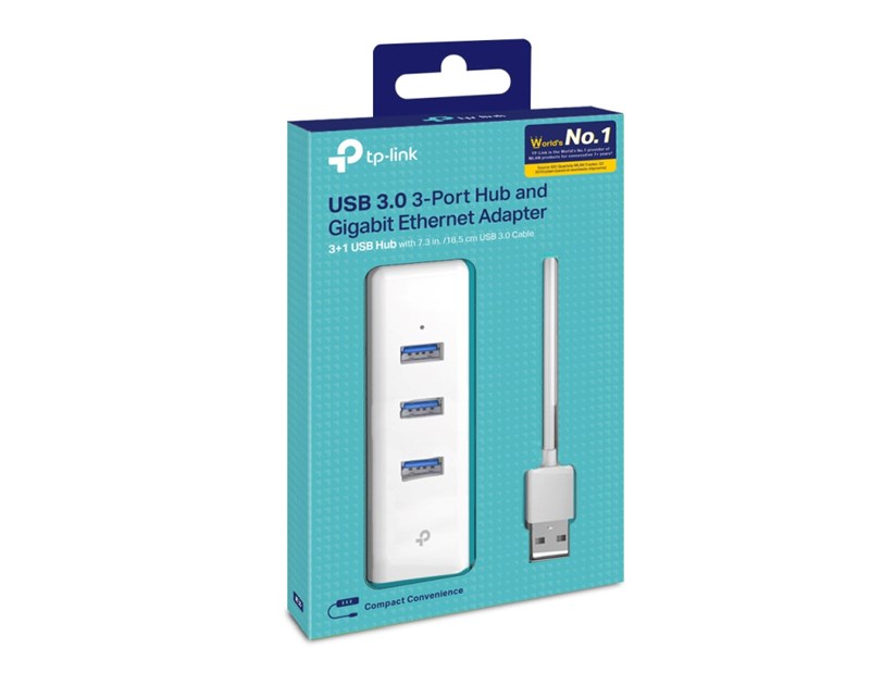 TP-Link USB3.0 na Gigabit mrežni adapter, USB3.0×3 hub