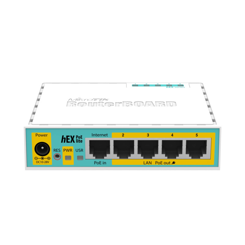 Mikrotik RB750UPr2, hEX PoE lite, 650MHz CPU, 64MB RAM, 5xLAN, (4×PoE izlaz), U...