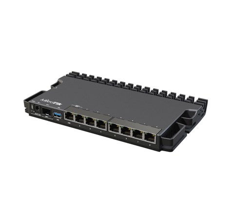 Mikrotik RouterBOARD RB5009UG+S+IN, ARMv8 CPU, 1GB DDR4 RAM, 1GB NAND, 1×2.5Gbit LAN, 7×1Gbit LAN, 1xSFP+ port, RouterOS L5, metalno desktop kučište, PSU