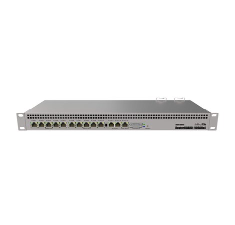 Mikrotik RouterBOARD RB1100AHx4 Dude edition, Annapurna Alpine AL21400 Cortex A15 CPU (4-cores, 1.4GHz/core), 1GB RAM, 13xGbit LAN, 60GB M.2, RouterOS L6, 1U rackmount kućište, Dual PSU