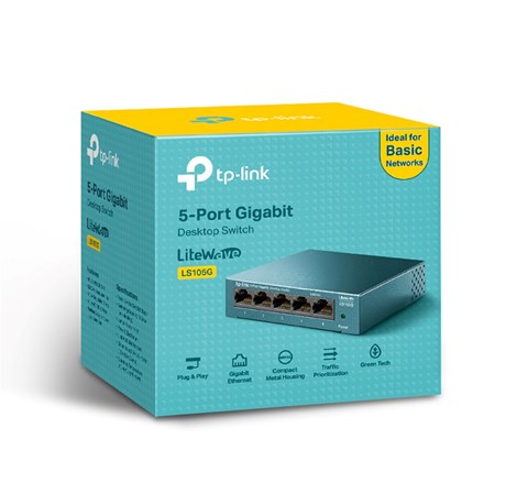 TP-Link LiteWave 5-Port Gigabit Desktop preklopnik (Switch), 5×10/100/1000 RJ45 Ports, metalno kućište