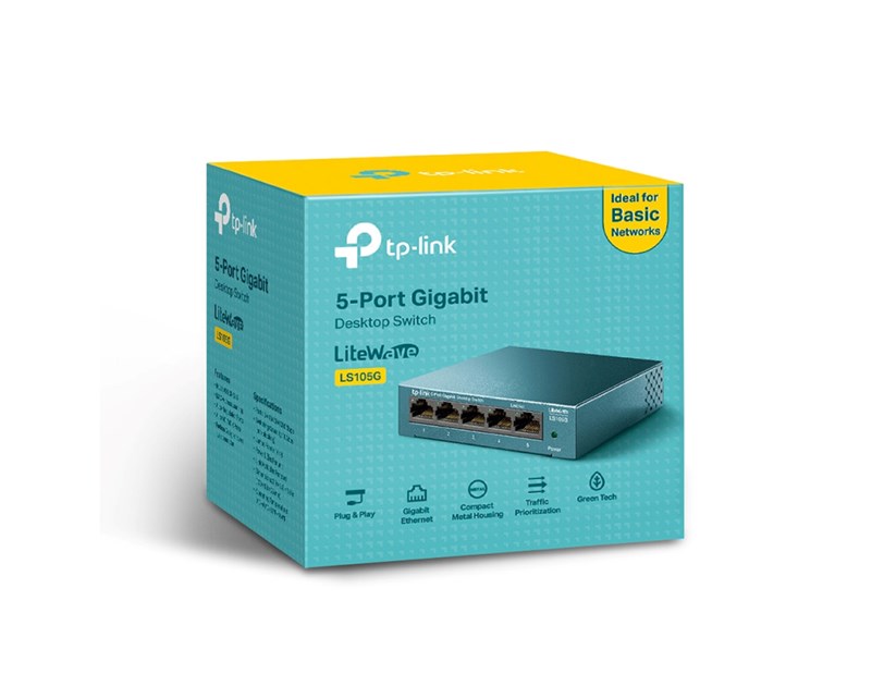 TP-Link LiteWave 5-Port Gigabit Desktop preklopnik (Switch), 5×10/100/1000 RJ45 Ports, metalno kučište