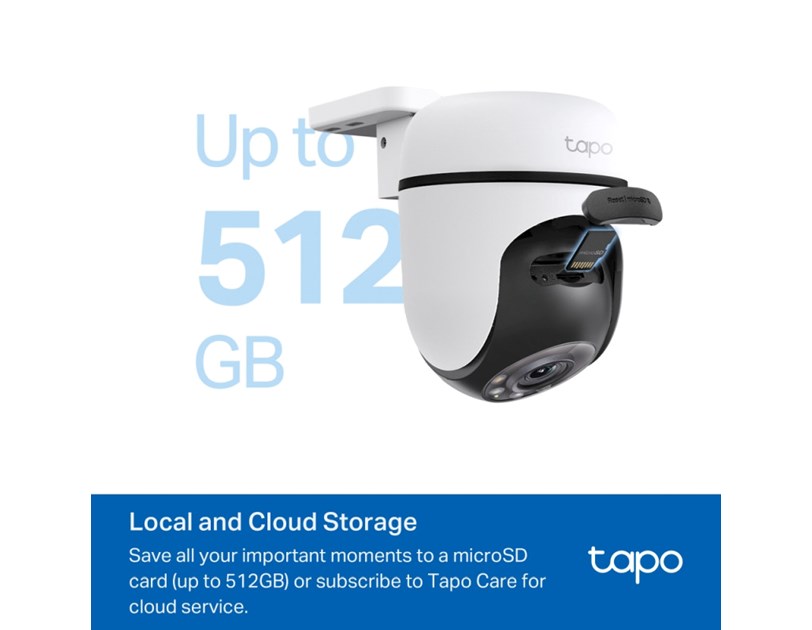 TP-Link Tapo C500 V2 kamera FHD, H.264 video, 360°/130° Pan/Tilt, Color Night Vision, microSD, dvosmjerni audio, detekcija pokreta, vodootporna IP65, Wi-Fi, Tapo app