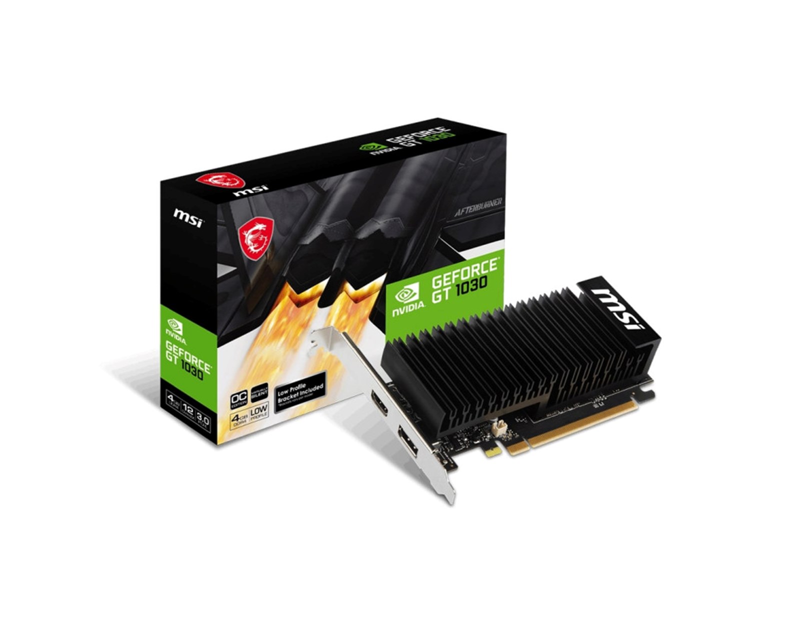 MSI GeForce GT 1030 4GHD4 LP OC, 4GB GDDR4/64-bit, PCIe 3.0, HDMI/DP, Low Profile