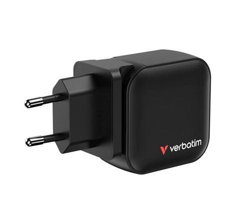Verbatim Mini GaN zidni punjač 70W, 2×USB-C/1×USB-A, PD/QC 3.0