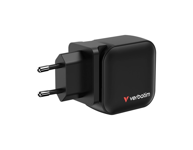 Verbatim Mini GaN zidni punjač 70W, 2×USB-C/1×USB-A, PD/QC 3.0