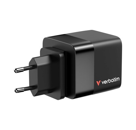 Verbatim GaN zidni punjač 65W, USB-C kabel na izvlačenje + 1×USB-A + 1×USB-C