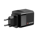 Verbatim GaN zidni punjač 65W, USB-C kabel na izvlačenje + 1×USB-A + 1×USB-C