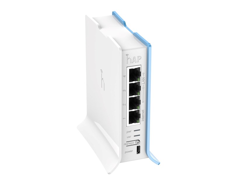 Mikrotik RB941-2nD-TC hAP Lite tower, 650MHz CPU, 32MB RAM, 4×LAN, 2.4Ghz 802.11b/g/n, integrirana antena, RouterOS L4, tower kućište, PSU