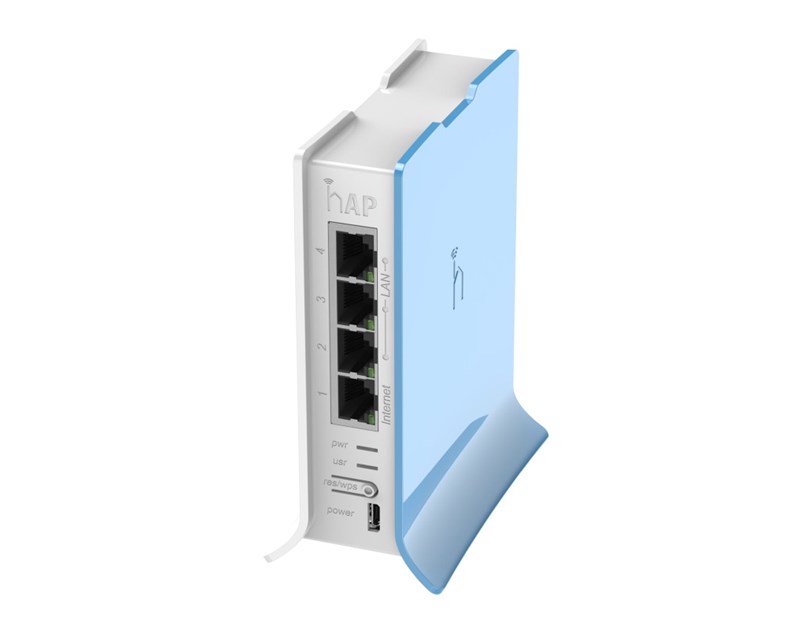 Mikrotik RB941-2nD-TC hAP Lite tower, 650MHz CPU, 32MB RAM, 4×LAN, 2.4Ghz 802.11b/g/n, integrirana antena, RouterOS L4, tower kućište, PSU