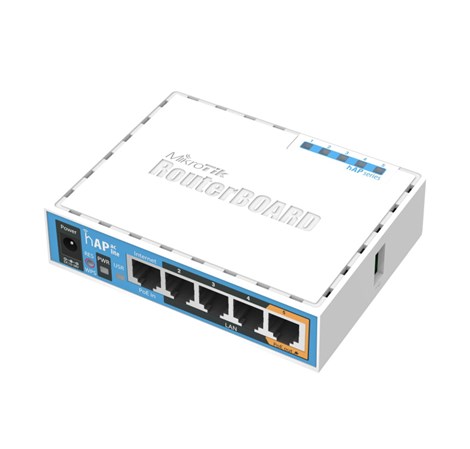 Mikrotik RB952Ui-5ac2nD hAP ac lite, 650MHz CPU, 64MB RAM, 5xLAN, 2.4Ghz 802.11b/g/n/ 5Ghz 802.11ac, USB, PSU, RouterOS L4