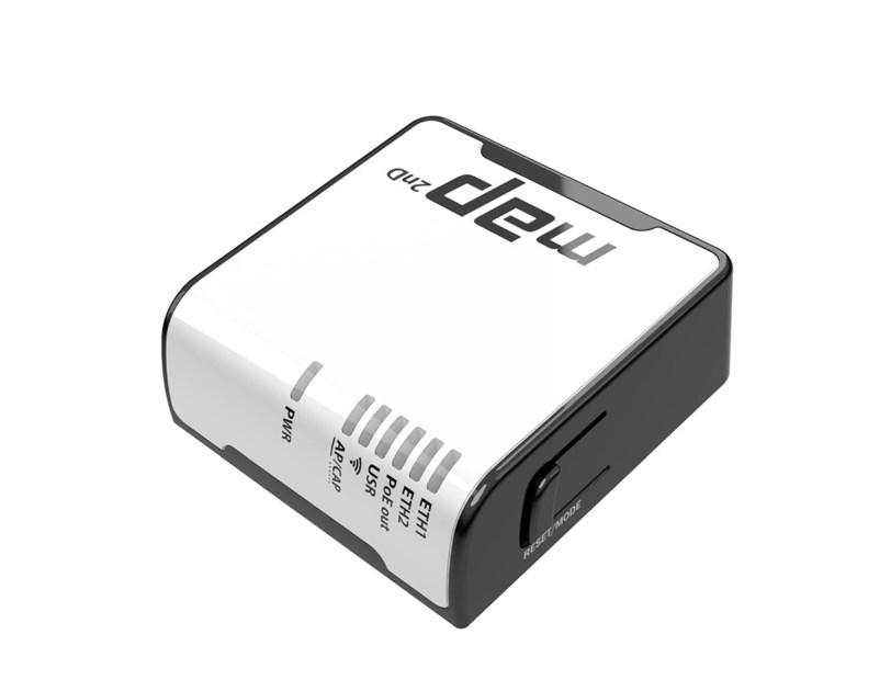Mikrotik RBmAP2nd, mAP, 650MHz CPU, 64MB RAM, 2×LAN, 2.4Ghz 802.11bgn Dual Chain wireless, integrirana antena, microUSB, RouterOS L4, plastićno kućište, PSU , POE-out