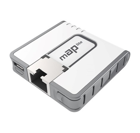 Mikrotik RBmAPL-2nD, mAP lite, 650Mhz CPU, 64MB RAM, 1×LAN, built-in Dual Chain 2.4Ghz 802.11bgn sa integriranim antenama, RouterOS L4, plastično kućište, PSU