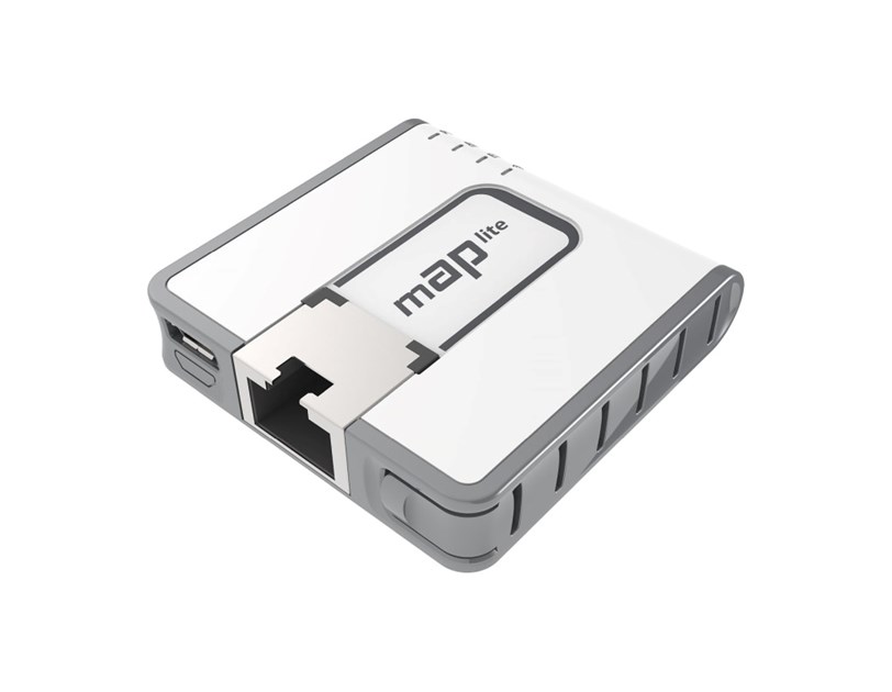 Mikrotik RBmAPL-2nD, mAP lite, 650Mhz CPU, 64MB RAM, 1×LAN, built-in Dual Chain 2.4Ghz 802.11bgn sa integriranim antenama, RouterOS L4, plastično kućište, PSU
