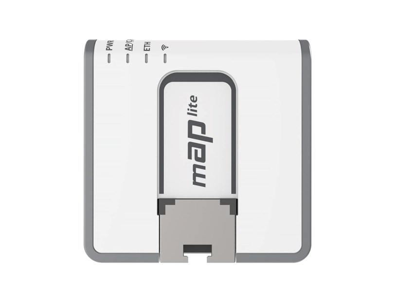 Mikrotik RBmAPL-2nD, mAP lite, 650Mhz CPU, 64MB RAM, 1×LAN, built-in Dual Chain 2.4Ghz 802.11bgn sa integriranim antenama, RouterOS L4, plastično kućište, PSU