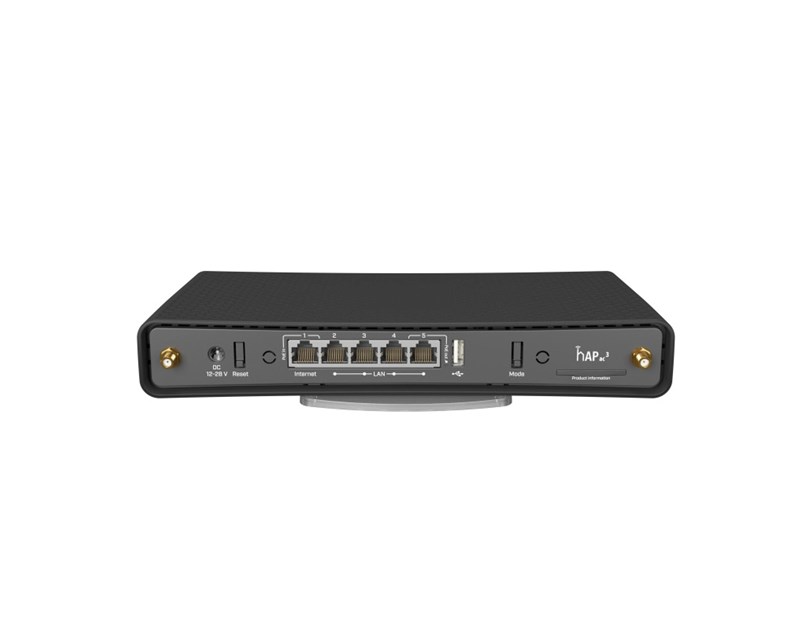 Mikrotik RBD53iG-5HacD2HnD, hAP ac3, 716MHz CPU, 256MB RAM, 5×GLAN, 2.4Ghz/5GHz 802.11b/g/n/ac, 2×vanjska antena, USB, tower/desktop kućište, USB, PSU, RouterOS L4
