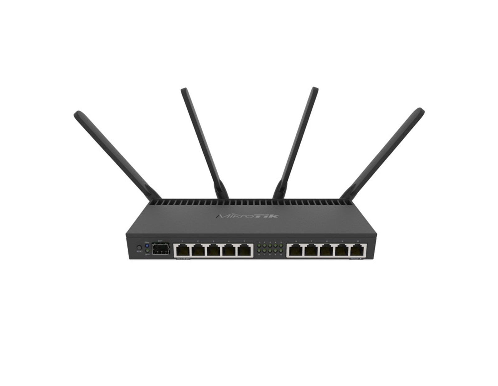 Mikrotik RouterBOARD 4011iGS+5HacQ2HnD, Cortex A15 CPU (4-cores), 1GB RAM, 10×GLAN, 1×SFP+, 2.4Ghz/5Ghz 802.11b/g/n/ac, RouterOS L5, desktop kućište, PSU