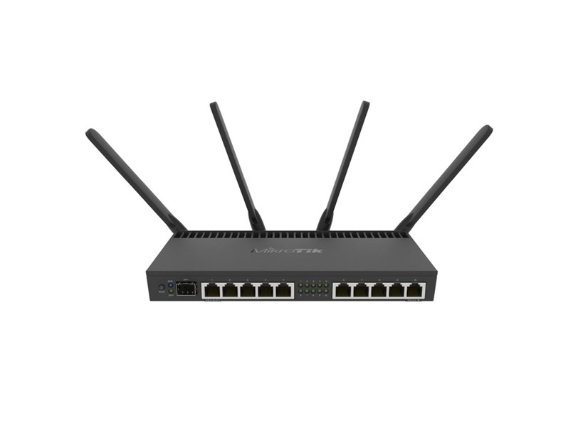 Mikrotik RouterBOARD 4011iGS+5HacQ2HnD, Cortex A15 CPU (4-cores), 1GB RAM, 10×GLAN, 1×SFP+, 2.4Ghz/5Ghz 802.11b/g/n/ac, RouterOS L5, desktop kućište, PSU