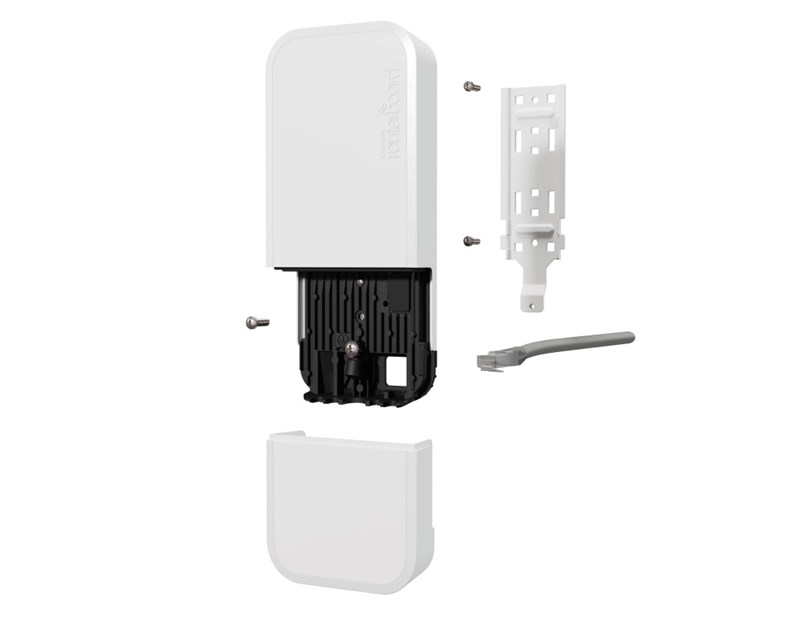 Mikrotik wAP ax (wAPG-5HaxD2HaxD), 800MHz (2 cores), 256 RAM, 128MB NAND, 2×GLAN, 2.4Ghz/5Ghz 802.11a/n/ac/ax, RouterOS v7, vanjsko kućište bijelo, PSU, PoE inj.