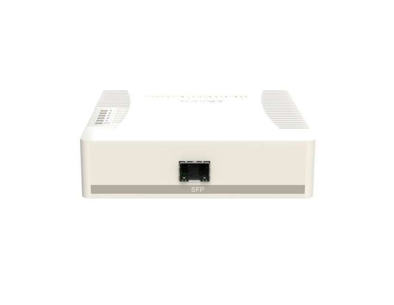 Mikrotik Cloud Smart Switch CSS106-1G-4P-1S (RB260GSP) 5-port Gigabit PoE-out smart preklopnik sa SFP cage, SwOS, plastično kućište, PSU, 53W