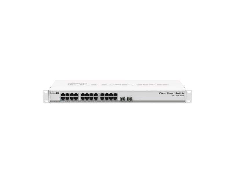 Mikrotik Cloud Smart Switch CSS326-24G-2S+RM, 24×G-LAN, 2×SFP+ cages, 1U rackmount kućište, PSU