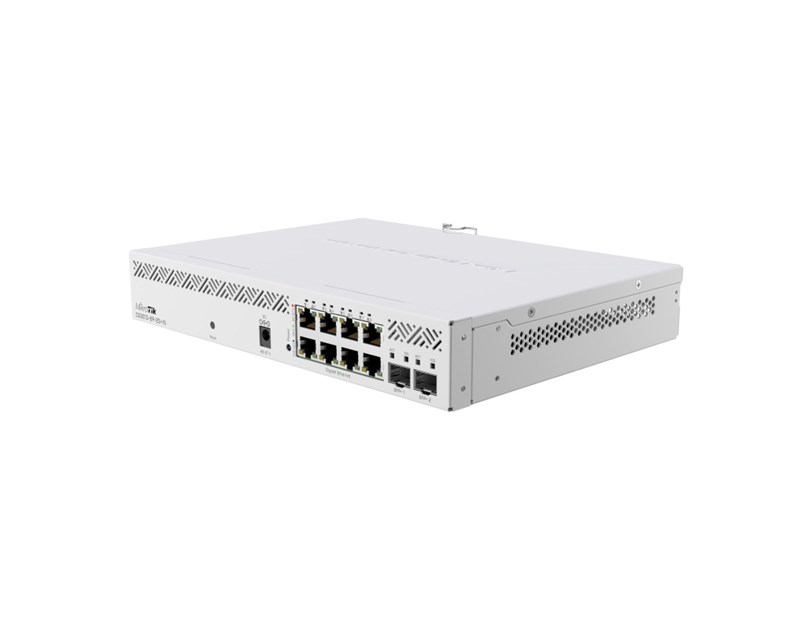 Mikrotik Cloud Smart Switch CSS610-8P-2S+IN, 8×G-LAN PoE-out, 802.3af/at, 2×SFP+ 10G, SwOS, desktop kučište, PSU