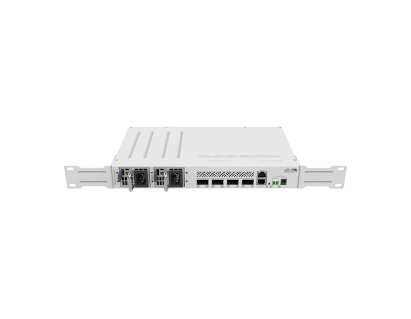 Mikrotik Cloud Router Switch 504-4XQ-IN, QCA9531 650 MHz CPU, 16×25G, 64MB RAM, 4×100G QSFP28 ports, 1×100Mbit manage port, RouterOS L5, desktop kućište, rackmount , dual hot-swap PSU