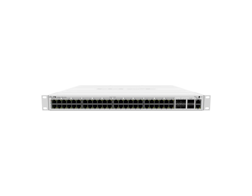 Mikrotik Cloud Router Switch CRS354-48P-4S+2Q+RM, 48xG-LAN (svi PoE-out), 4x10G SFP+, 2x40G QSFP+ cages, RouterOS L5, 1U rackmount, 750W PSU