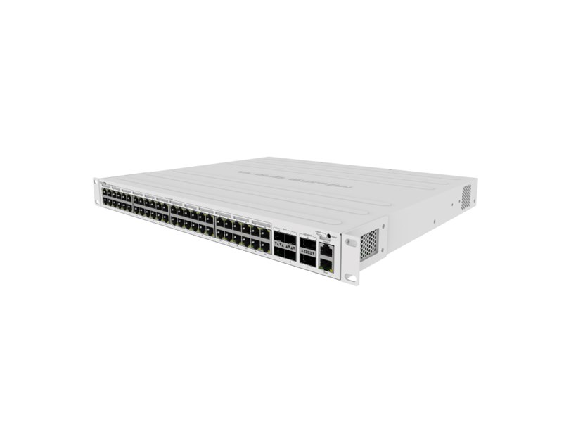 Mikrotik Cloud Router Switch CRS354-48P-4S+2Q+RM, 48xG-LAN (svi PoE-out), 4x10G SFP+, 2x40G QSFP+ cages, RouterOS L5, 1U rackmount, 750W PSU