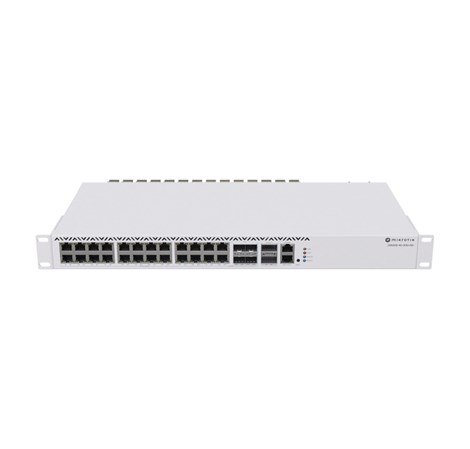 Mikrotik Cloud Router Switch CRS326-4C+20G+2Q+RM, 20x 2.5 GIGABIT Ethernet, 4x Combo ports ethernet 2.5G/10G SFP+, 2x 40G QSFP+, 128 MB DDR2 RAM, 32 MB storage, RouterOS v7 License level  6, 2x AC In