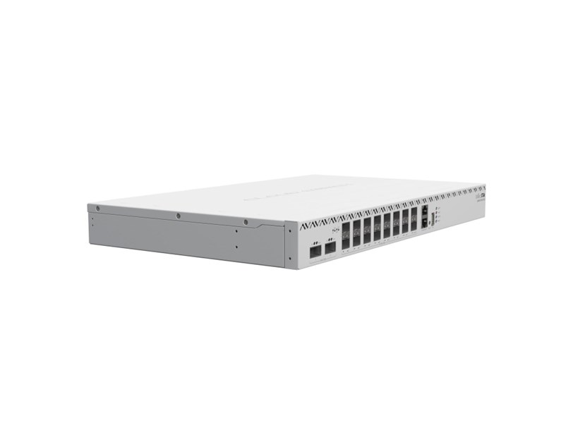 Mikrotik Cloud Router Switch 518-16XS-2XQ-RM, 750 MHz CPU, 64MB RAM, 2×100G QSFP28, 16×25G SFP28, 1×100Mbit, USB-A, RouterOS L6, 1U rackmount kućište, 2×hot-swap PSU, 4×hot-swap ventilatori