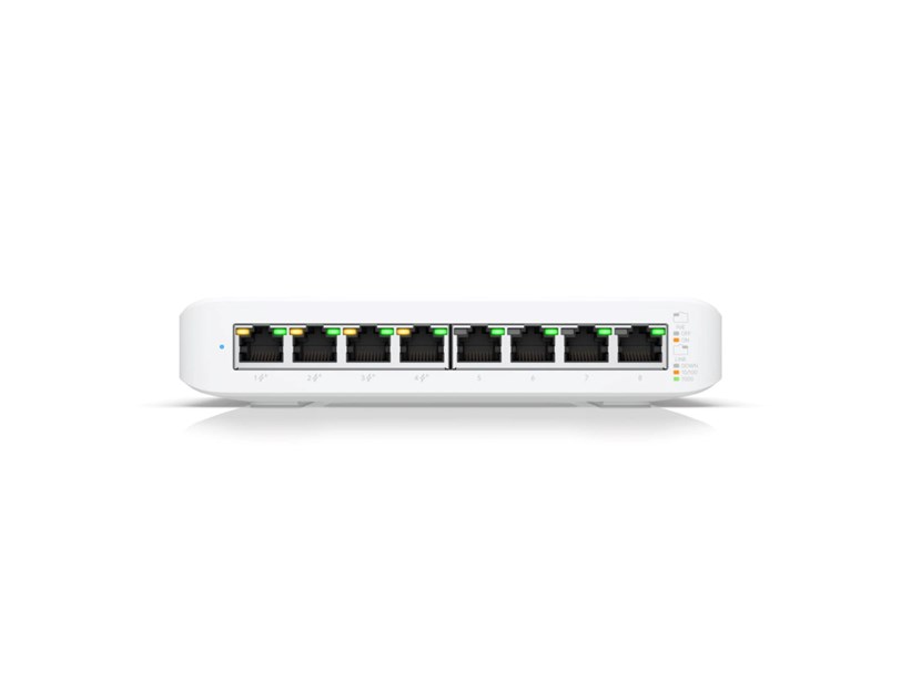 Ubiquiti UniFi Managed 8-port Gigabit Switch (4-port PoE+) 52W (USW-LITE-8-PoE)