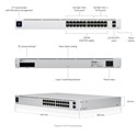 Ubiquiti UniFi Managed 24-port Gigabit L3 Switch, 16-port PoE+, 8-port PoE++, 2×10G SFP+, Rackmount, 400W (USW-PRO-24-PoE-Gen2)