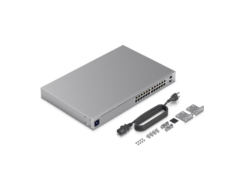 Ubiquiti UniFi Managed 24-port Gigabit L3 Switch, 16-port PoE+, 8-port PoE++, 2×10G SFP+, Rackmount, 400W (USW-PRO-24-PoE-Gen2)