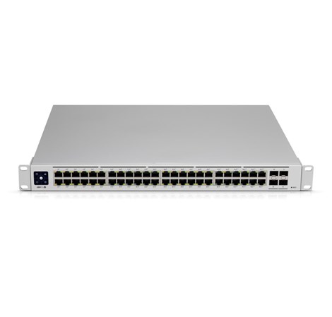 Ubiquiti UniFi Managed 48-port Gigabit Switch (32-port PoE+), 4×SFP, Touchscreen LCD, Rackmount, 195W (USW-48-PoE)