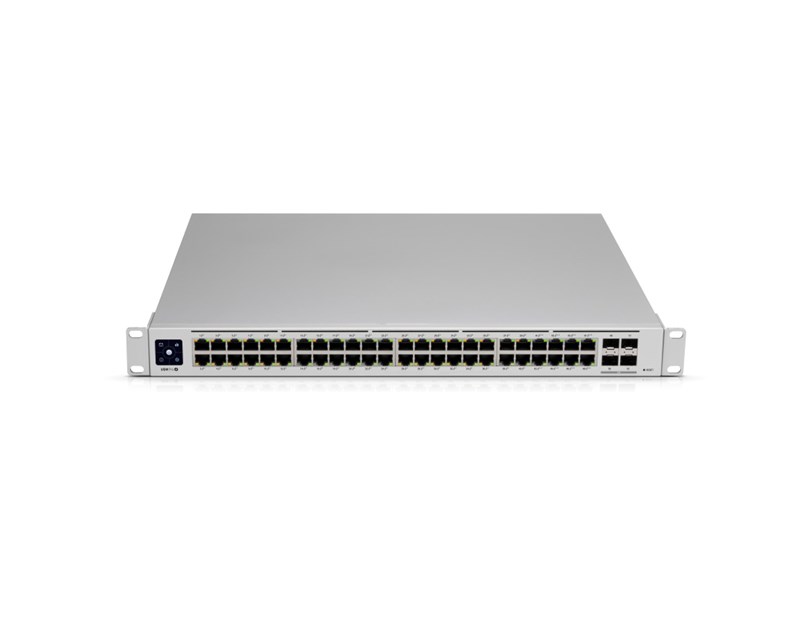 Ubiquiti UniFi Managed 48-port Gigabit Switch, 4×10G SFP+, Touchscreen LCD, Rackmount (USW-PRO-48)