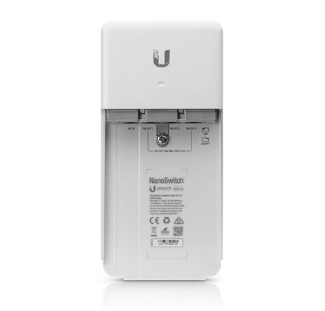 Ubiquiti NanoSwitch, outdoor 4-port Gigabit switch, PoE passthrough (N-SW)