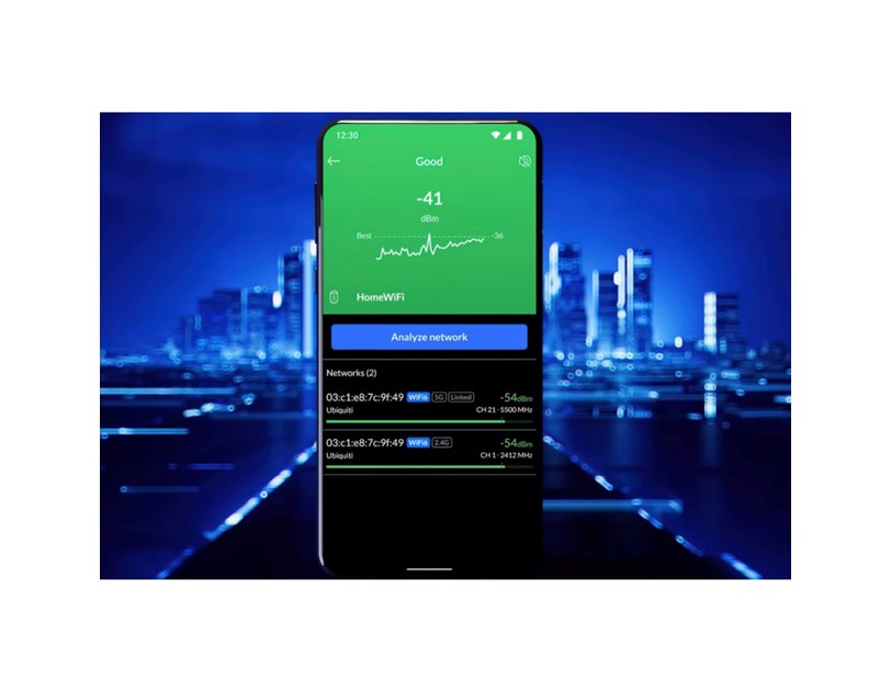 Ubiquiti WiFiMan Wizard - 2.4 GHz & 5GHz unlicensed band scanning, 240 minutes continous scanning battery life, BLE pairing, USB-C charging, iPhone Magsafe attachable support
