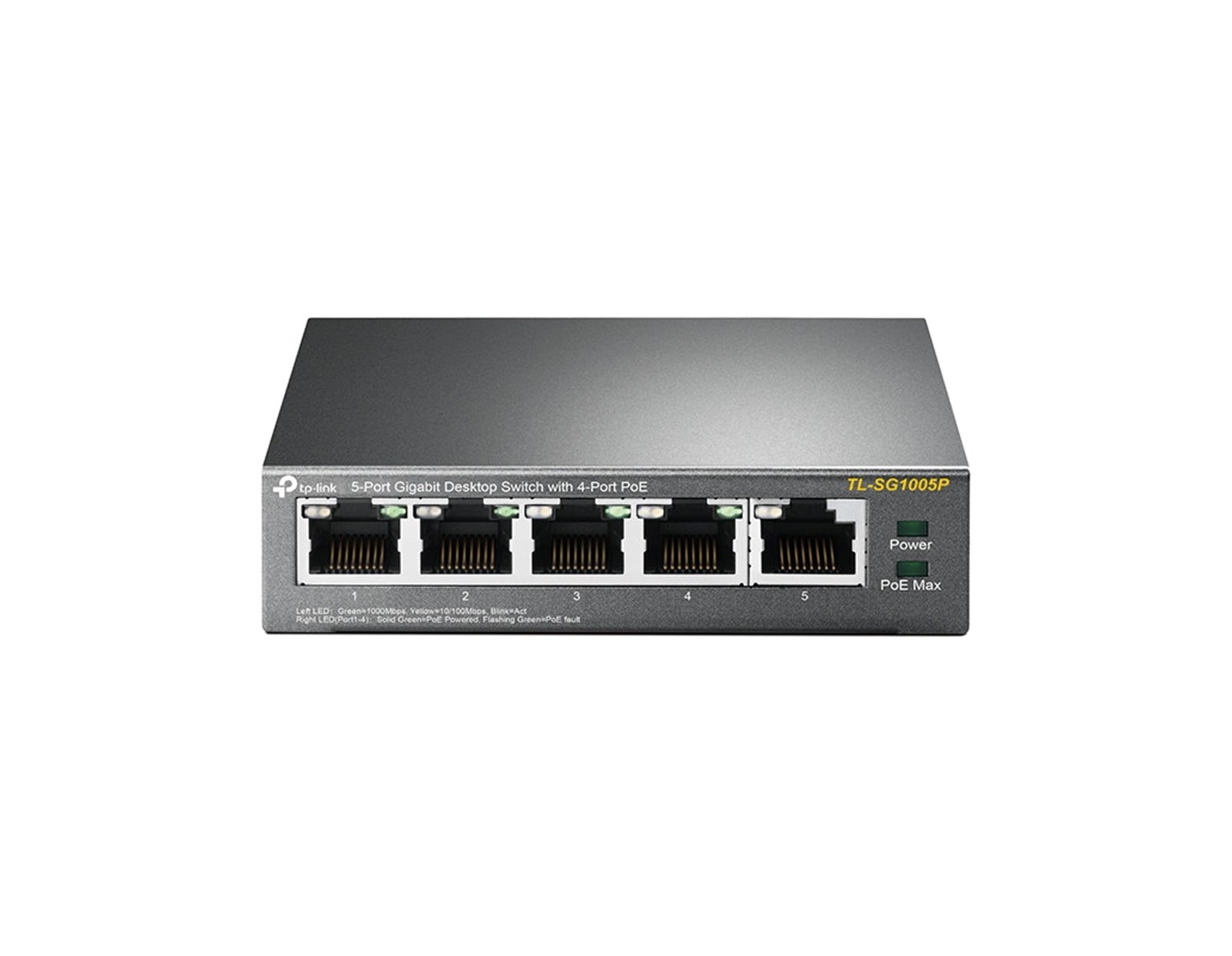 TP-Link 5-port Gigabit PoE+ preklopnik (Switch) 5×10/100/1000M RJ45 ports, 1×PoE++ In, 4xPoE+ Out ports, metalno kućište