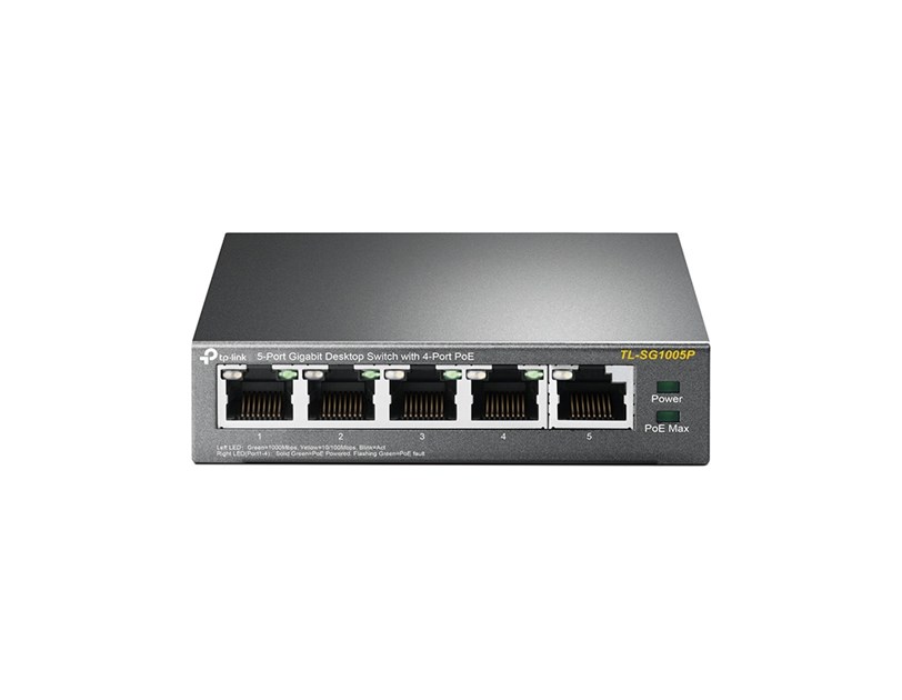 TP-Link 5-port Gigabit PoE+ preklopnik (Switch) 5×10/100/1000M RJ45 ports, 1×PoE++ In, 4xPoE+ Out ports, metalno kućište