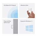 Mercusys MW150US bežični N USB Nano adapter 150Mbps (2.4GHz), 802.11n/g/b