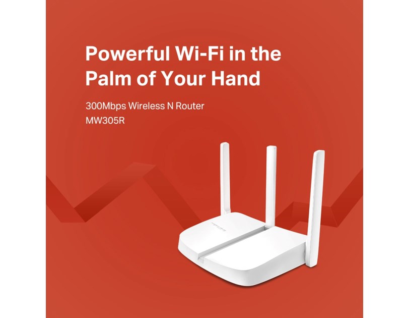 Mercusys MW305R bežični N usmjerivač (Router) 300Mbps (2.4GHz), 802.11n/g/b, 1×WAN, 3×LAN, 3×fiksna antena