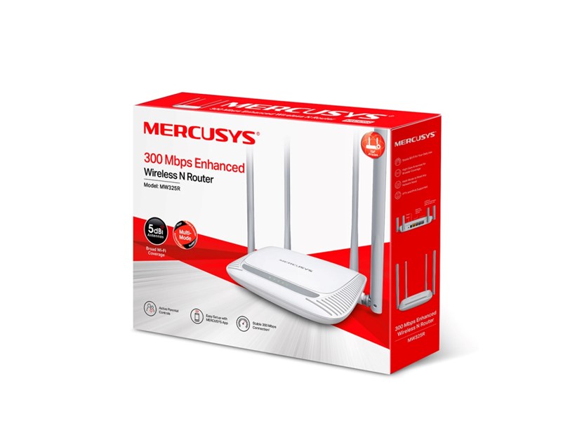 Mercusys MW325R bežični N usmjerivač (Router) 300Mbps (2.4GHz), 802.11n/g/b, 1×WAN , 4×LAN, 4×fiksna antena