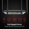 Mercusys AC1200 bežični usmjerivač (Dual-Band Gigabit Router) 300Mbps/867Mbps (2.4GHz/5GHz), 802.11ac/b/g/n, 1×G-WAN, 4×G-LAN, 4 x fiksne antene
