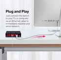 Mercusys 5-port Gigabit mini Desktop preklopnik (Switch), 5×10/100/1000M RJ45 ports, plastično kućište