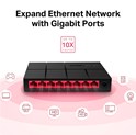 Mercusys 8-port Gigabit mini Desktop preklopnik (Switch), 8×10/100/1000M RJ45 ports, plastično kućište