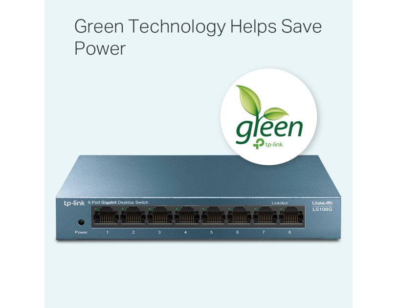 TP-Link 8-Port 10/100/1000Mbps Desktop Network preklopnik (Switch) Auto-Negotiation RJ45, Auto-MDI/MDIX, metalno kučište