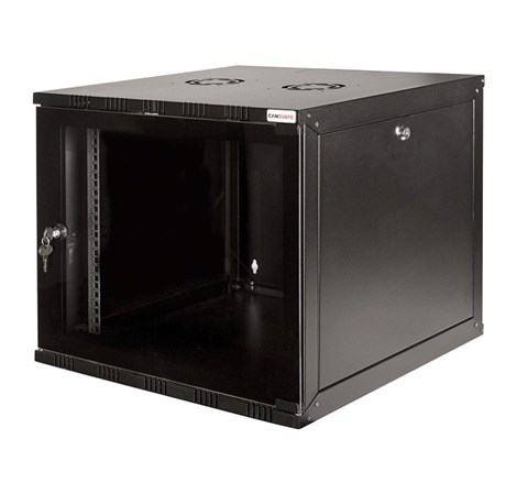 Canovate 19" 6U 540x550x322 ECO SINGLE zidni ormar s bočnim pločama koje se mogu otvoriti izvana, crni (WEO-9-06F5F)