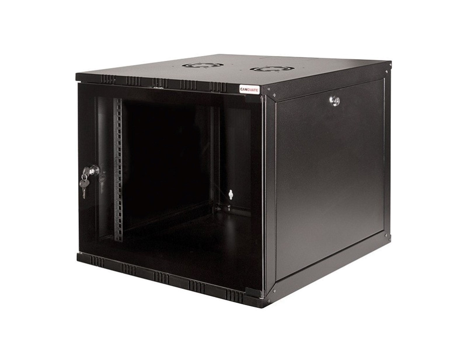 Canovate 19" 15U 540x550x721 ECO zidni ormar s bočnim pločama koje se mogu otvoriti izvana, crni (WEO-9-15F5F)