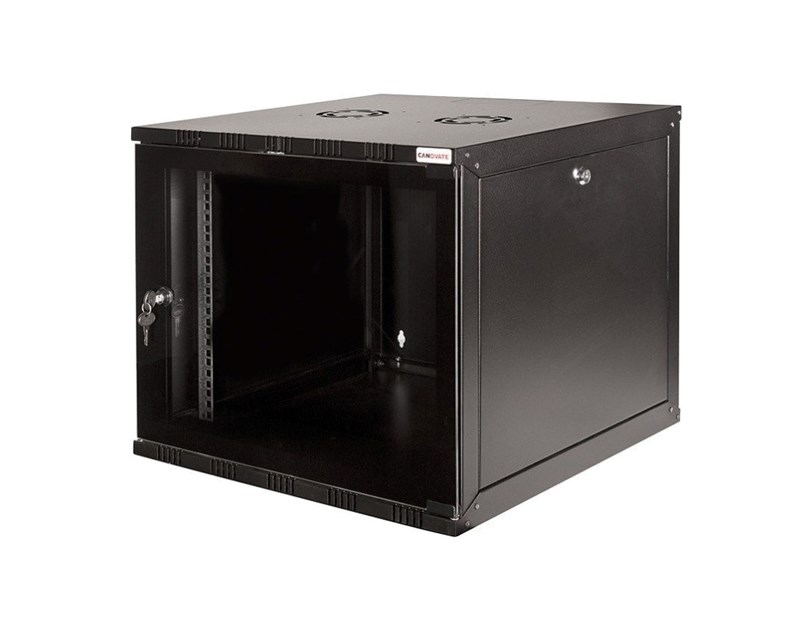 Canovate 19" 15U 540x550x721 ECO zidni ormar s bočnim pločama koje se mogu otvoriti izvana, crni (WEO-9-15F5F)